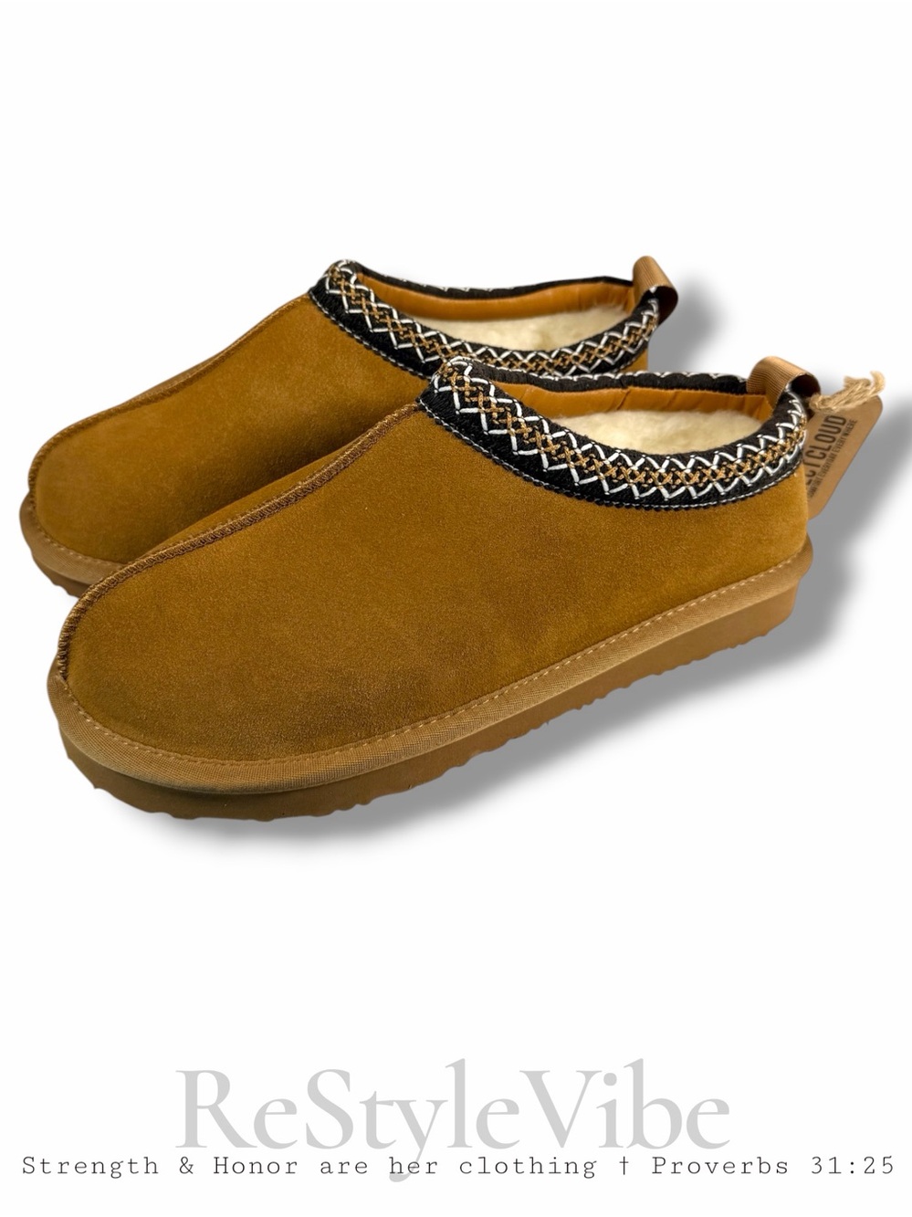 PROJECT CLOUD Women’s Size 9 Shoes Slip On Leather Upper Shearling Lined NWT